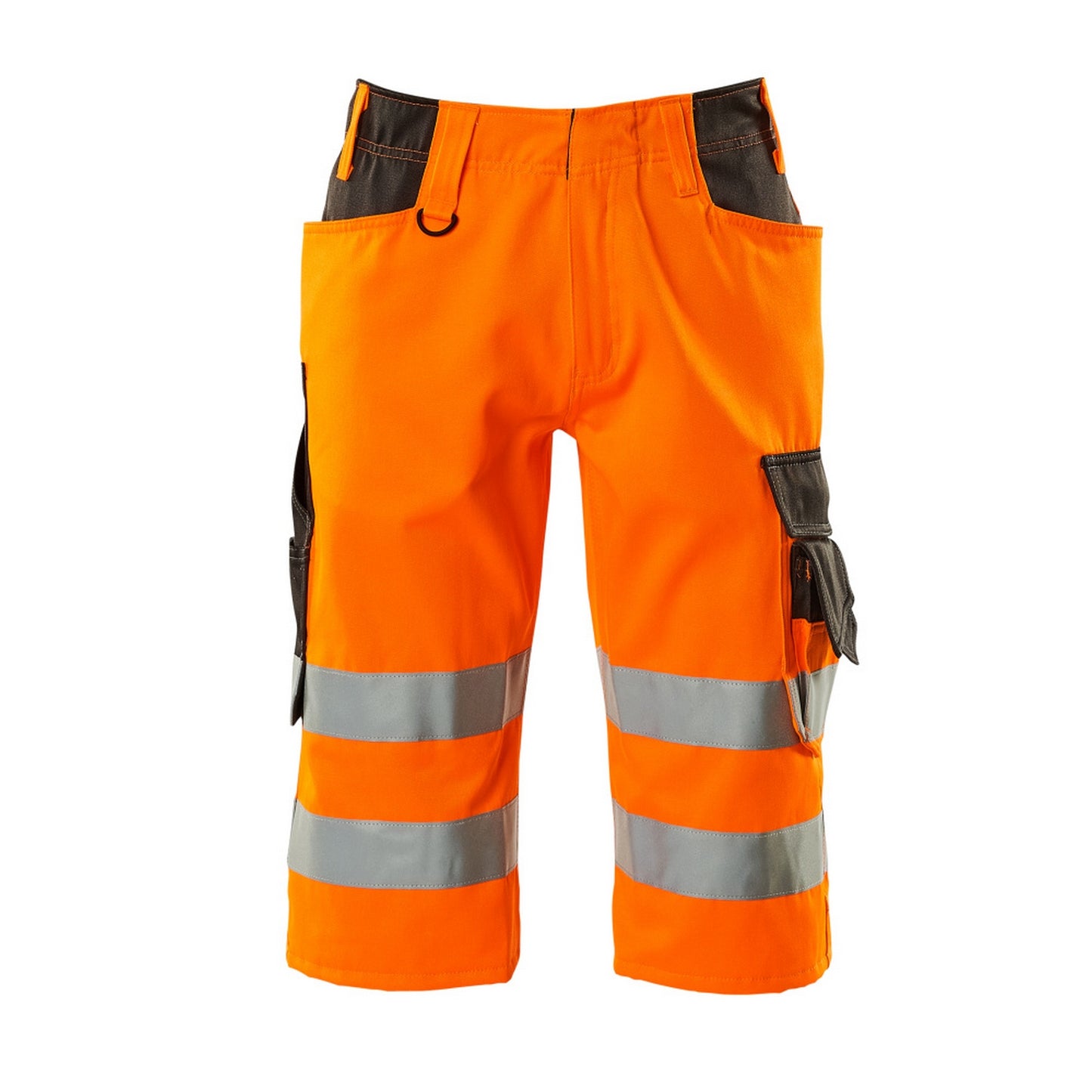 Hi Vis Orange-Dark Anthracite - Front - Mascot Mens Safe Supreme Luton Long Length Work Shorts