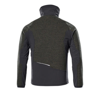 Moss Green-Black - Back - Mascot Mens Advanced Knitted Full Zip Jacket