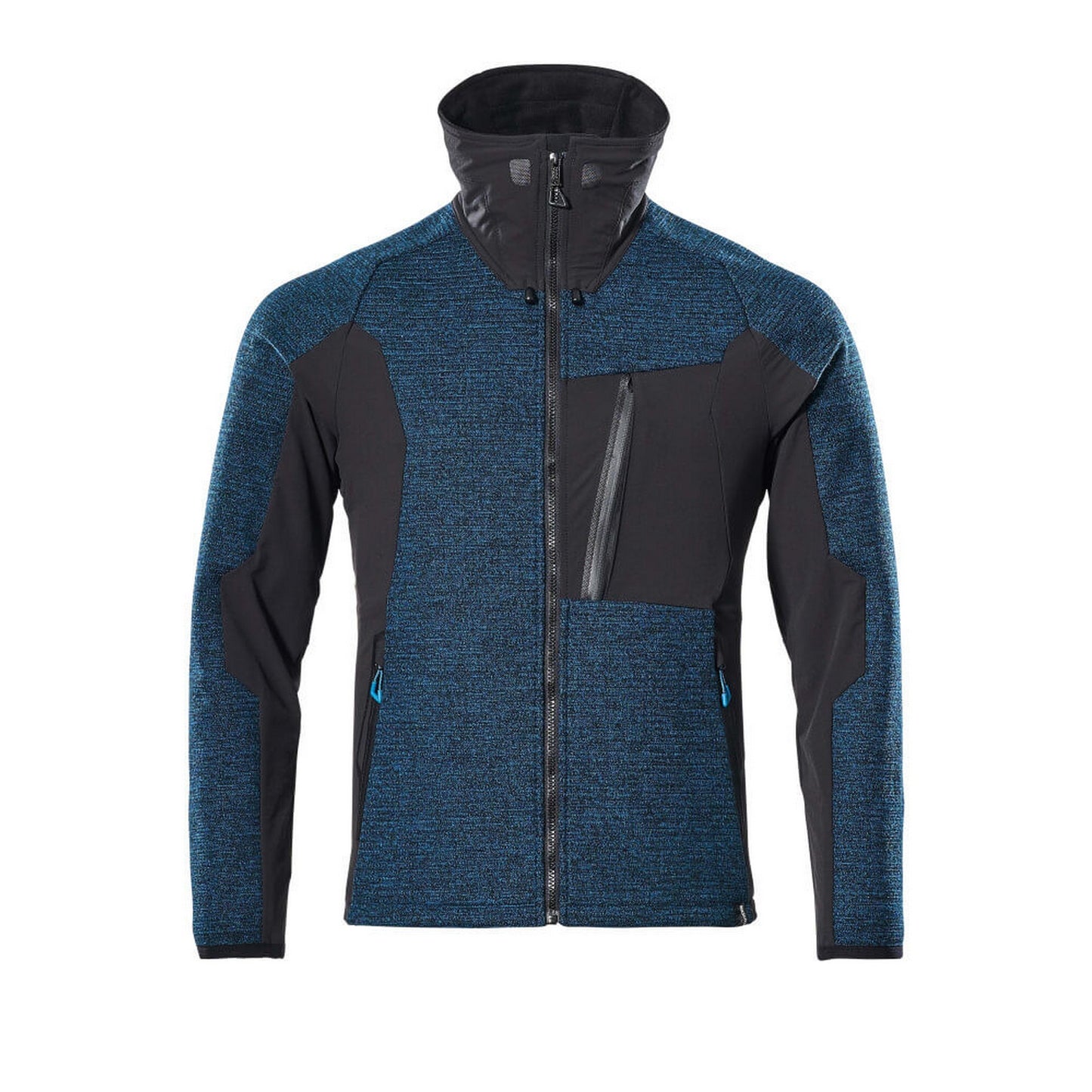 Dark Petroleum-Black - Front - Mascot Mens Advanced Knitted Full Zip Jacket