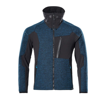 Dark Petroleum-Black - Front - Mascot Mens Advanced Knitted Full Zip Jacket