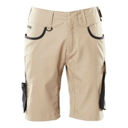 Light Khaki-Black - Front - Mascot Mens Unique Work Shorts