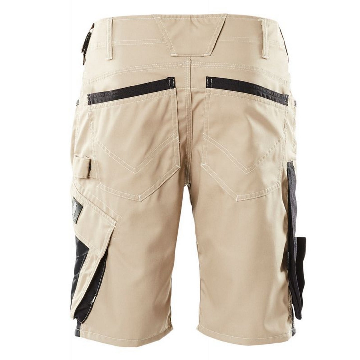 Light Khaki-Black - Back - Mascot Mens Unique Work Shorts