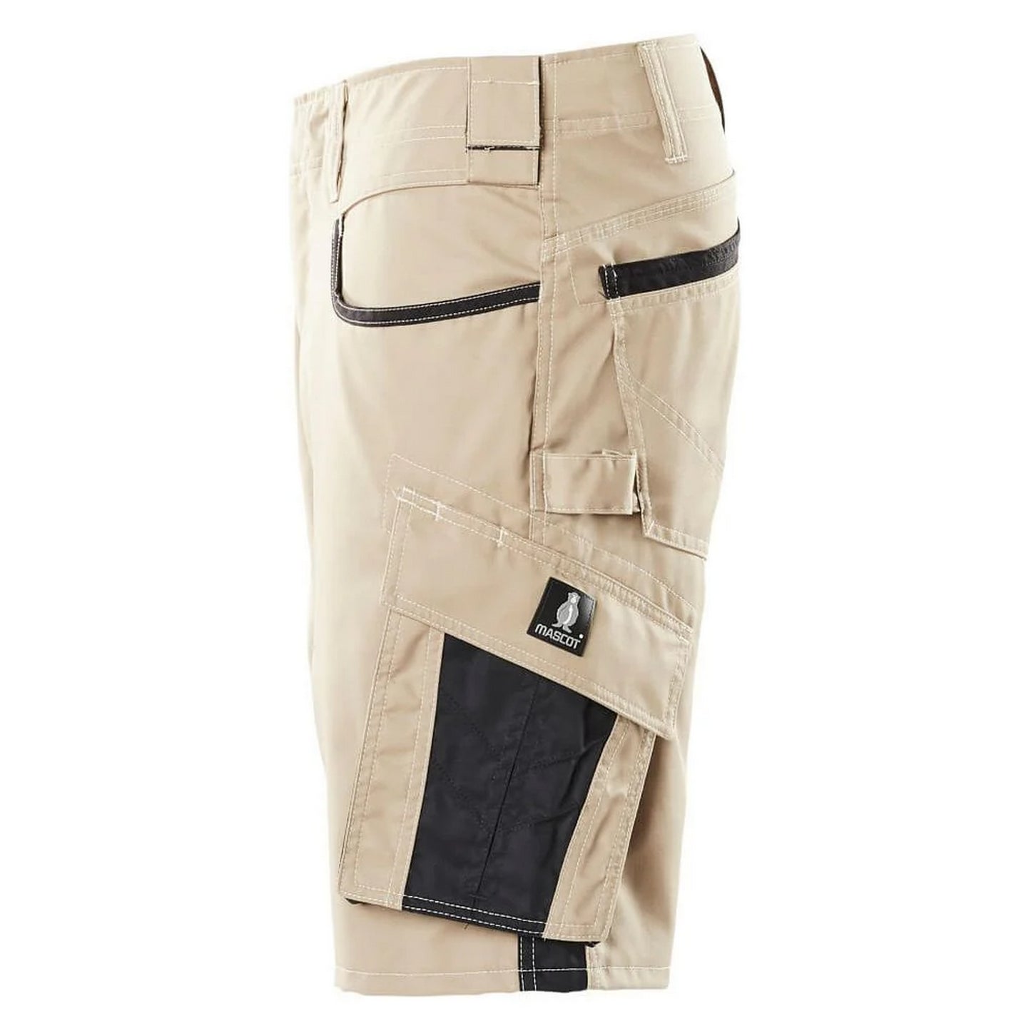 Light Khaki-Black - Lifestyle - Mascot Mens Unique Work Shorts