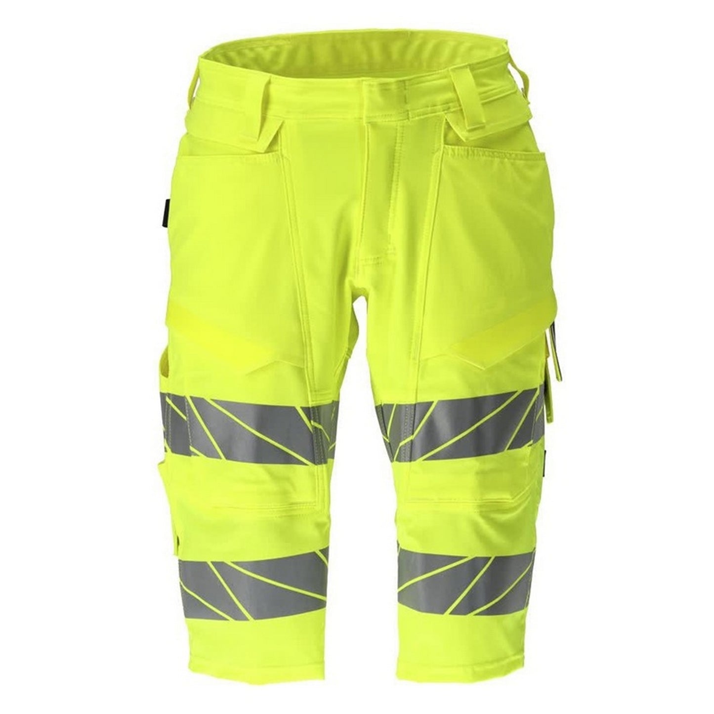 Hi Vis Yellow - Front - Mascot Mens Accelerate Safe Long Length Work Shorts