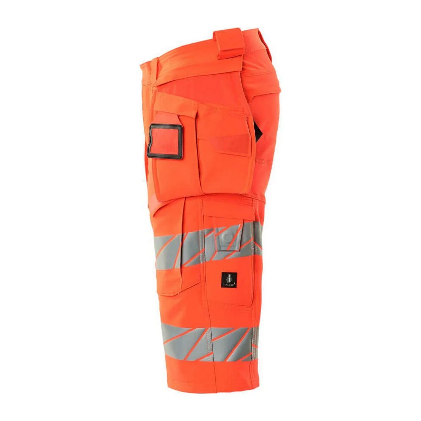 Hi Vis Red - Side - Mascot Mens Accelerate Safe Holster Pocket Work Shorts