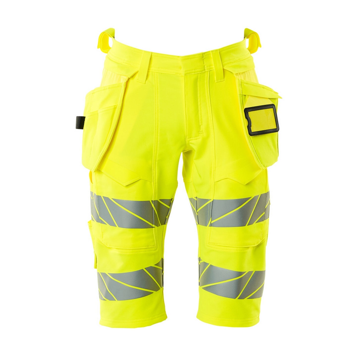 Hi Vis Yellow - Front - Mascot Mens Accelerate Safe Holster Pocket Work Shorts