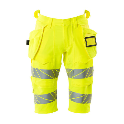 Hi Vis Yellow - Front - Mascot Mens Accelerate Safe Holster Pocket Work Shorts