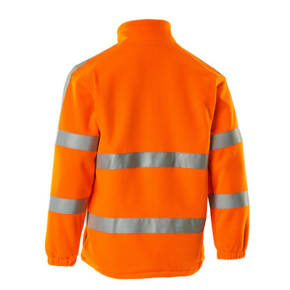 Orange - Back - Mascot Mens Safe Arctic Hi-Vis Safety Fleece Jacket