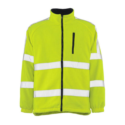 Yellow - Front - Mascot Mens Safe Arctic Hi-Vis Safety Fleece Jacket