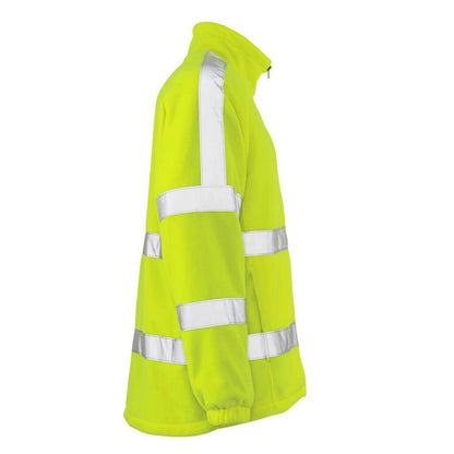 Yellow - Side - Mascot Mens Safe Arctic Hi-Vis Safety Fleece Jacket