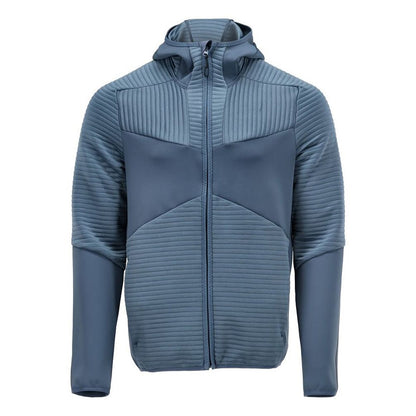 Stone Blue - Front - Mascot Mens Customised Hooded Fleece Jacket