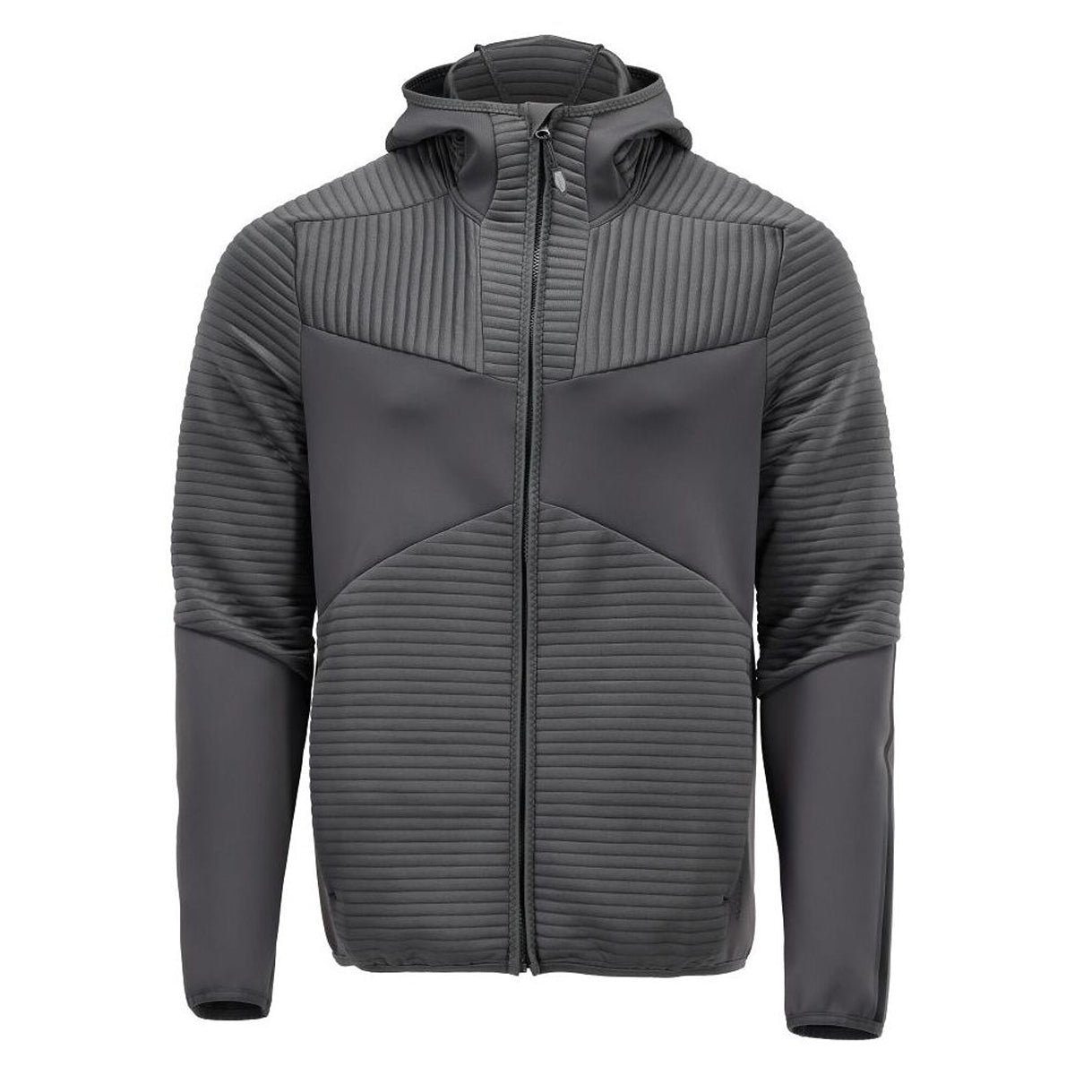 Stone Grey - Front - Mascot Mens Customised Hooded Fleece Jacket