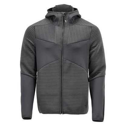 Stone Grey - Front - Mascot Mens Customised Hooded Fleece Jacket