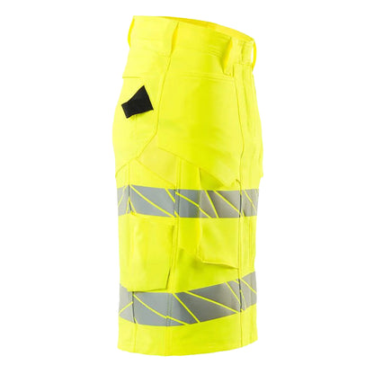Yellow - Side - Mascot Womens-Ladies Accelerate Safe High-Vis Fitted Skirt