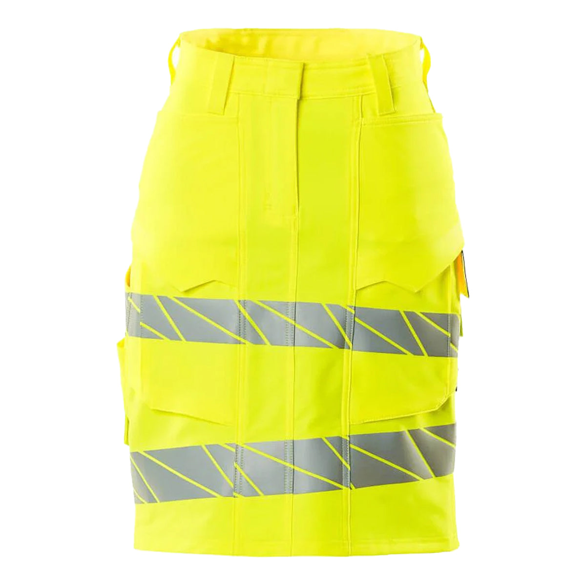 Yellow - Front - Mascot Womens-Ladies Accelerate Safe High-Vis Fitted Skirt