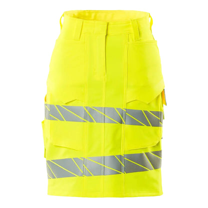 Yellow - Front - Mascot Womens-Ladies Accelerate Safe High-Vis Fitted Skirt