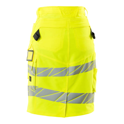 Yellow - Back - Mascot Womens-Ladies Accelerate Safe High-Vis Fitted Skirt