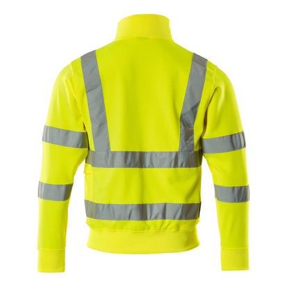 Hi Vis Yellow - Back - Mascot Mens Maringa Safety Sweatshirt