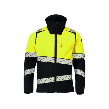 Black-Hi Vis Yellow - Front - Mascot Mens Accelerate Safe Softshell Jacket