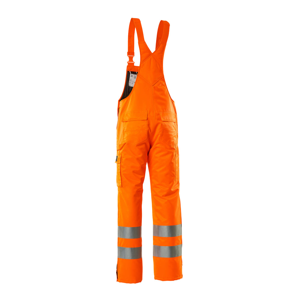 Hi Vis Orange - Back - Mascot Unisex Adult Safe Arctic Winter Bib And Brace Overall
