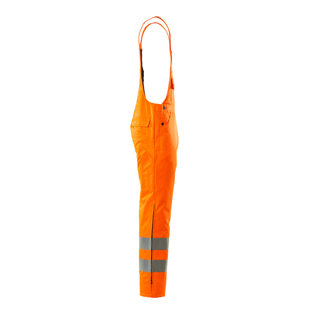 Hi Vis Orange - Side - Mascot Unisex Adult Safe Arctic Winter Bib And Brace Overall