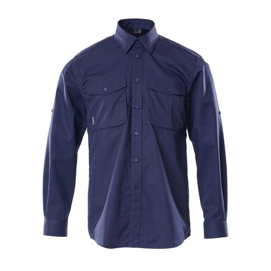Navy - Front - Mascot Mens Crossover Mesa Shirt