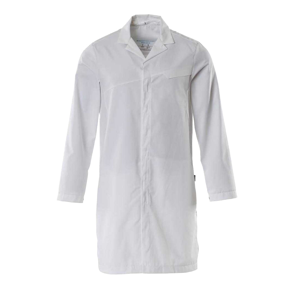White - Front - Mascot Mens Food & Care Coat