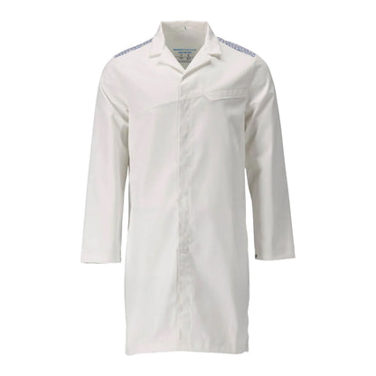 White-Azure Blue - Front - Mascot Smock Food & Care Coat