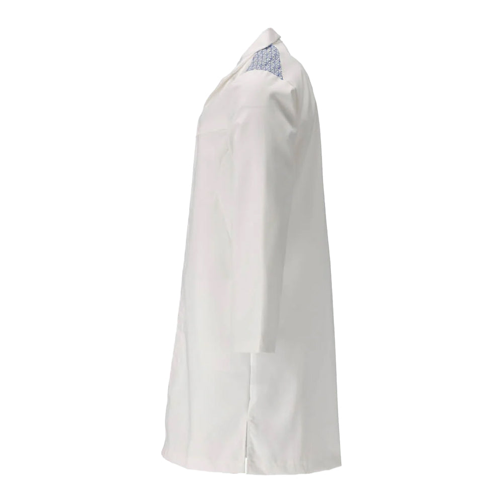 White-Azure Blue - Side - Mascot Smock Food & Care Coat