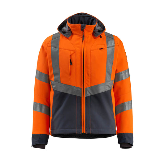 Hi Vis Orange-Dark Navy - Front - Mascot Mens Safe Supreme Blackpool Hi-Vis Jacket