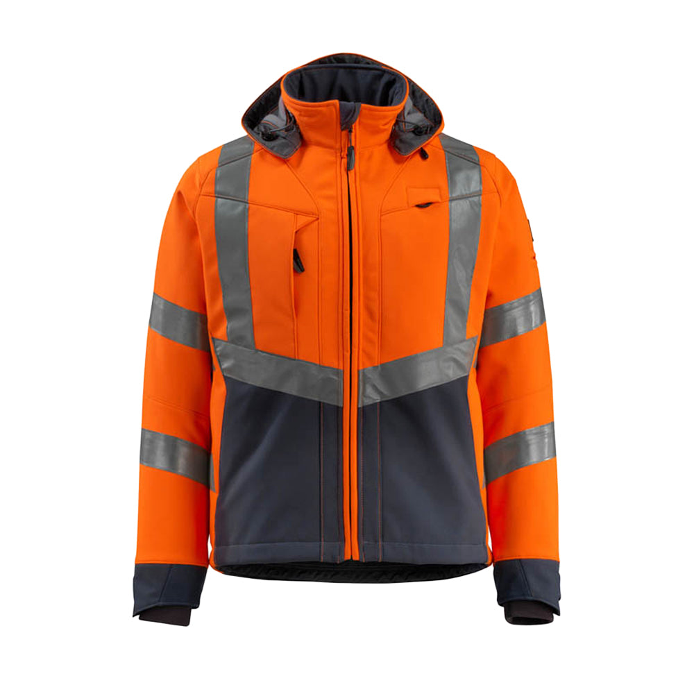 Hi Vis Orange-Dark Navy - Front - Mascot Mens Safe Supreme Blackpool Hi-Vis Jacket