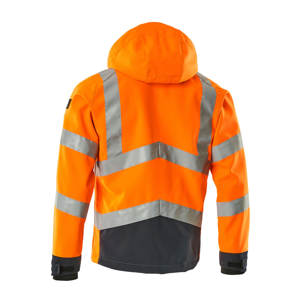 Hi Vis Orange-Dark Navy - Back - Mascot Mens Safe Supreme Blackpool Hi-Vis Jacket