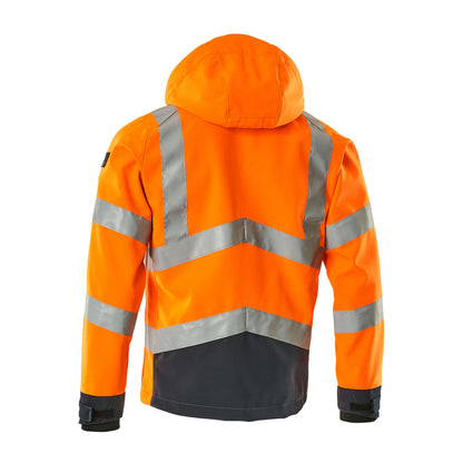 Hi Vis Orange-Dark Navy - Back - Mascot Mens Safe Supreme Blackpool Hi-Vis Jacket