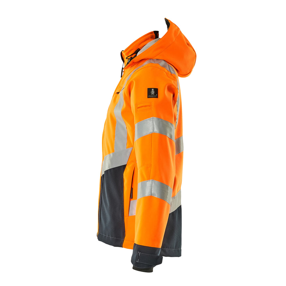 Hi Vis Orange-Dark Navy - Lifestyle - Mascot Mens Safe Supreme Blackpool Hi-Vis Jacket