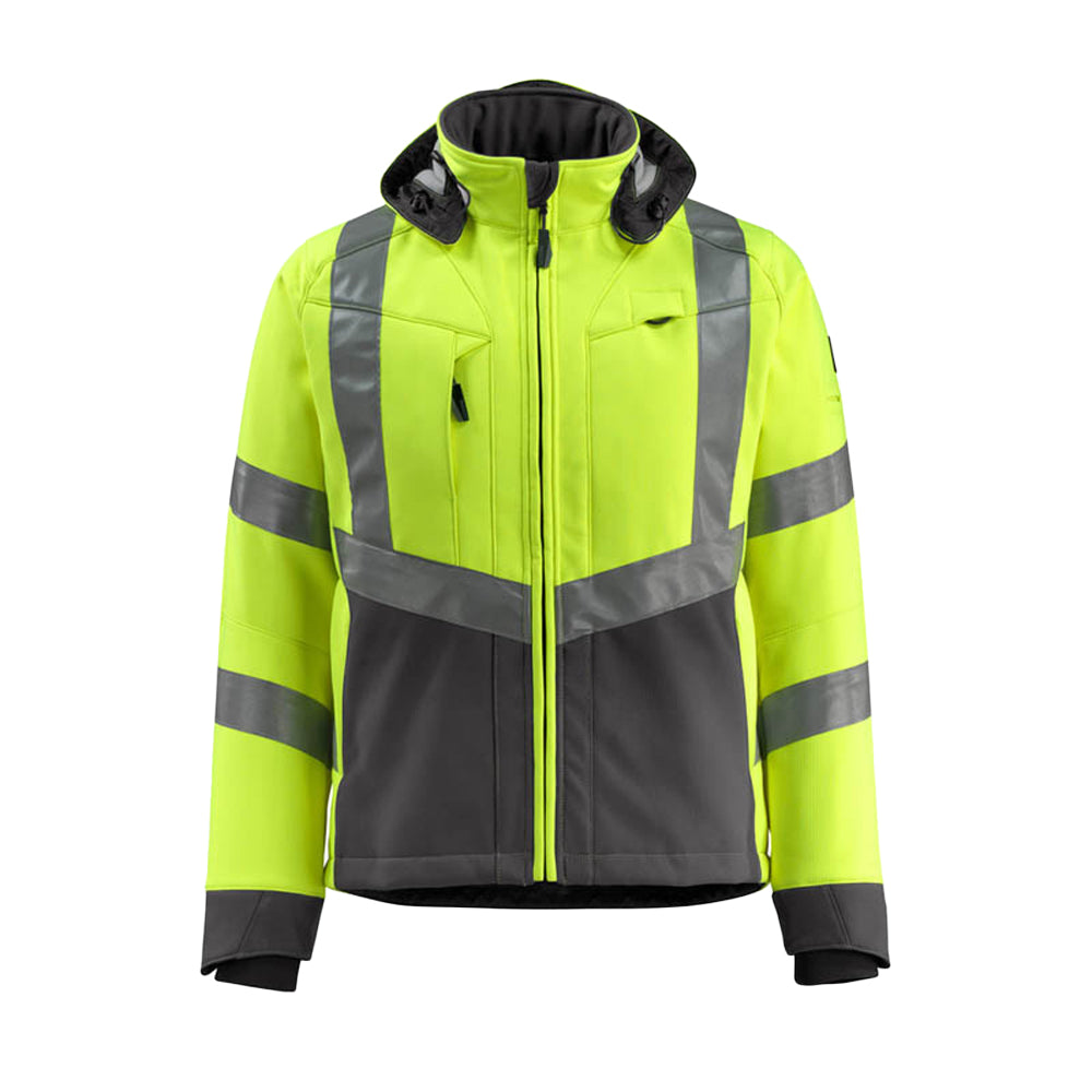 Hi Vis Yellow-Dark Anthracite - Front - Mascot Mens Safe Supreme Blackpool Hi-Vis Jacket