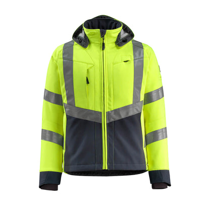 Hi Vis Yellow-Dark Navy - Front - Mascot Mens Safe Supreme Blackpool Hi-Vis Jacket
