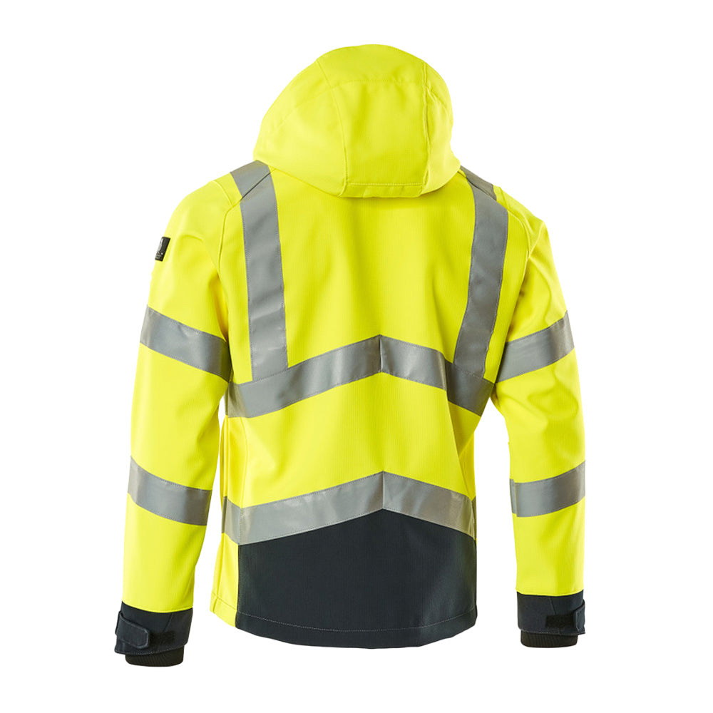 Hi Vis Yellow-Dark Navy - Back - Mascot Mens Safe Supreme Blackpool Hi-Vis Jacket