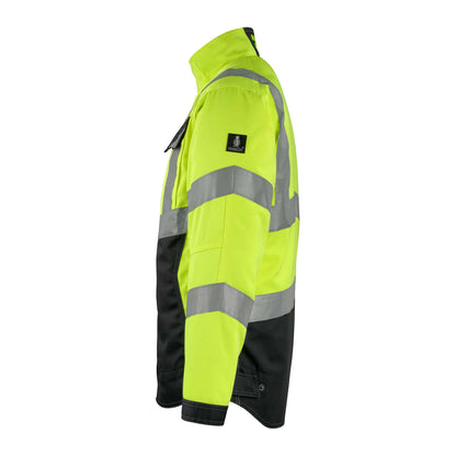 Hi Vis Yellow-Black - Back - Mascot Mens Safe Supreme Oxford Hi-Vis Jacket