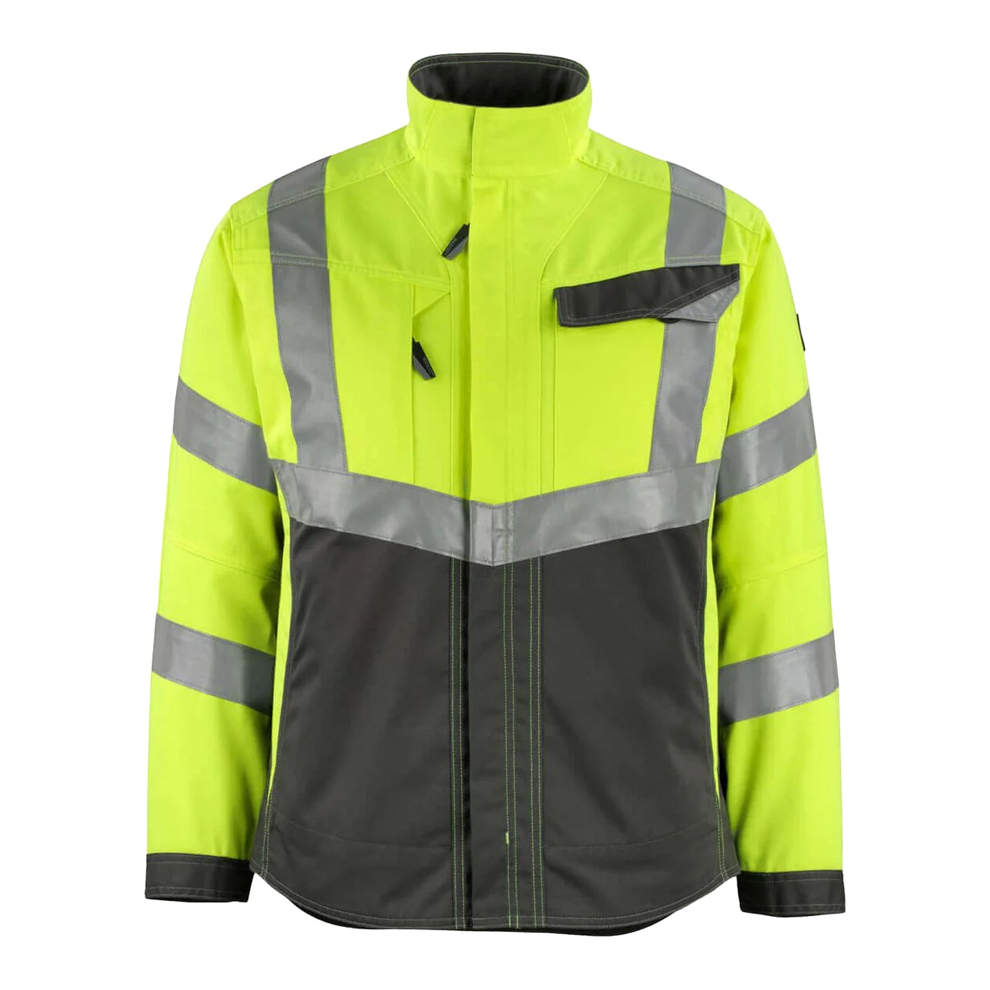 Hi Vis Yellow-Dark Anthracite - Front - Mascot Mens Safe Supreme Oxford Hi-Vis Jacket