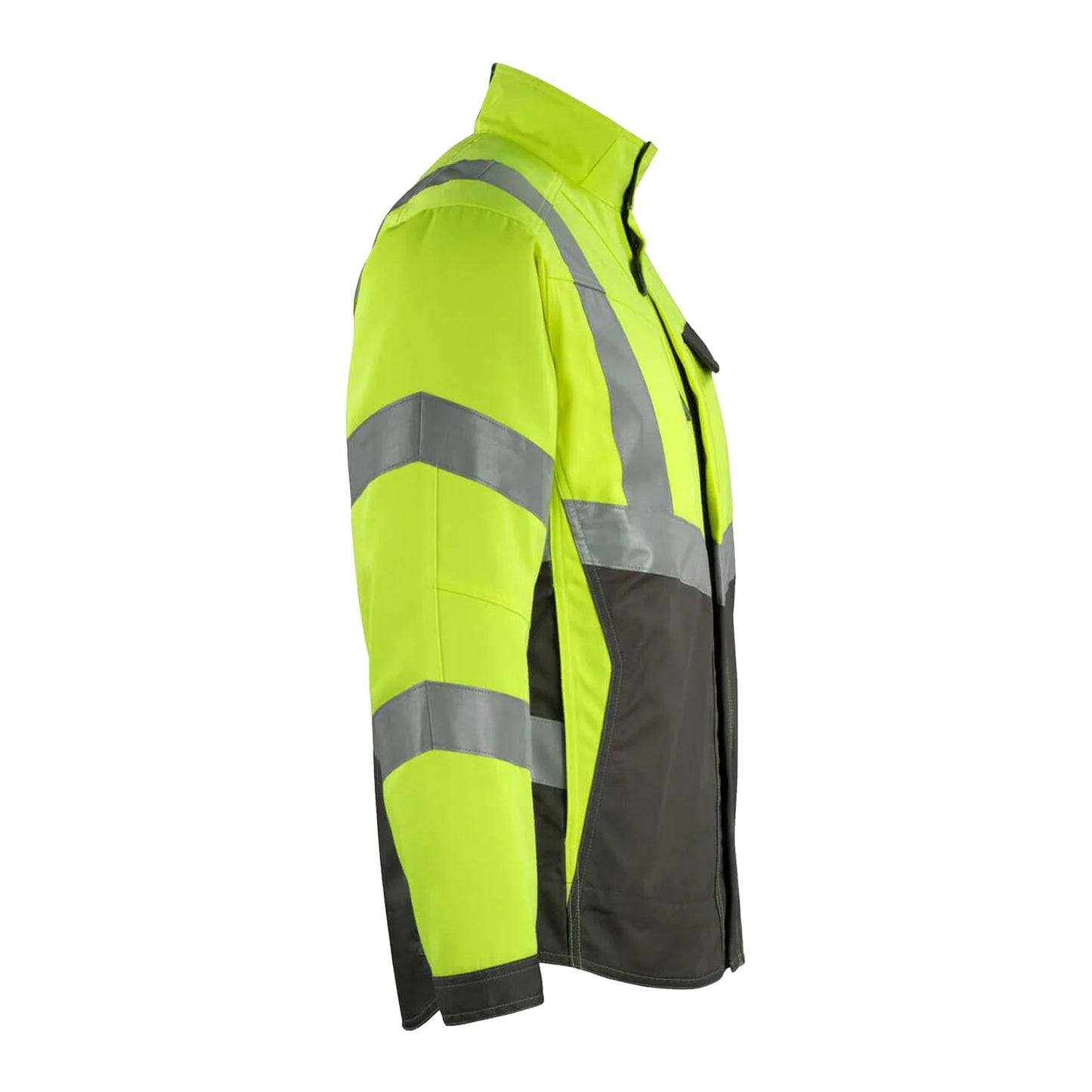 Hi Vis Yellow-Dark Anthracite - Side - Mascot Mens Safe Supreme Oxford Hi-Vis Jacket