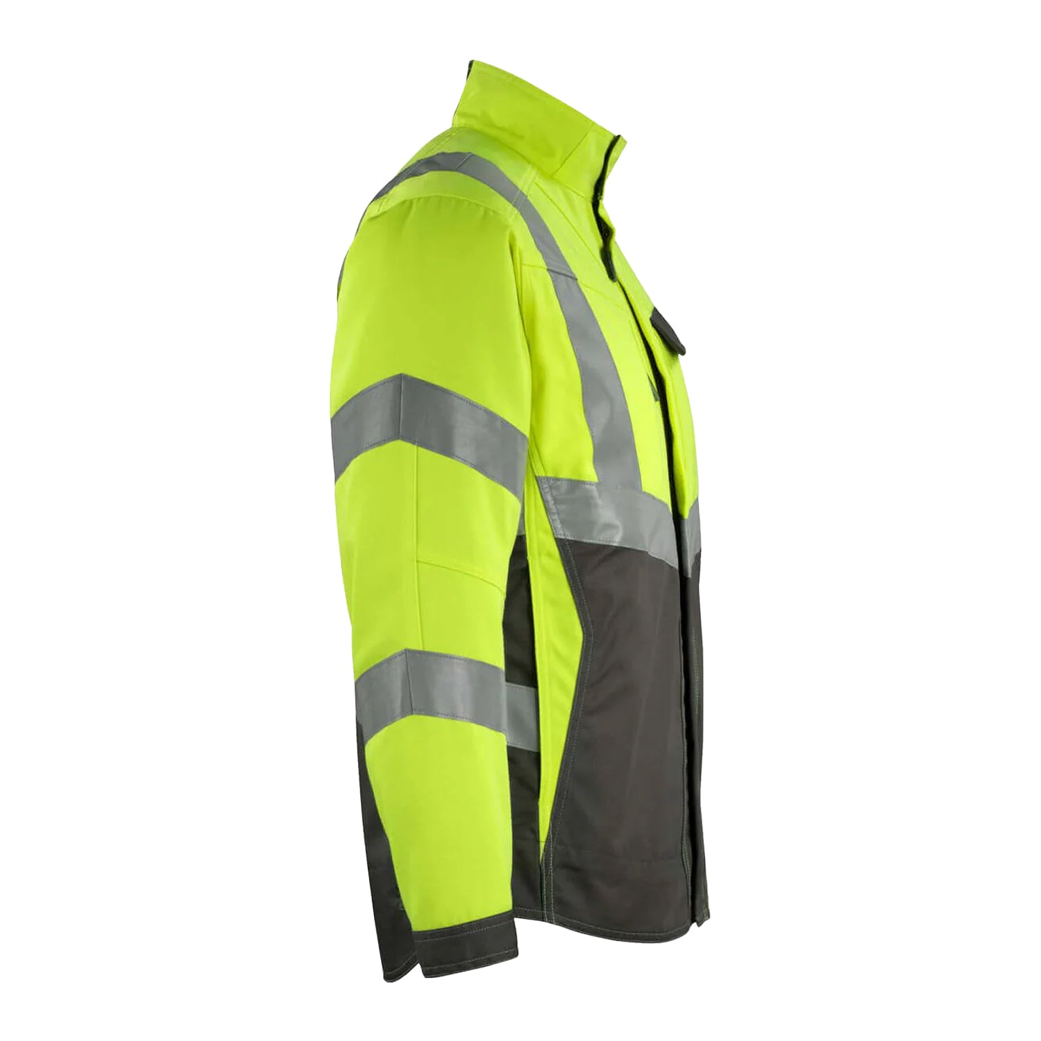 Hi Vis Yellow-Dark Anthracite - Side - Mascot Mens Safe Supreme Oxford Hi-Vis Jacket