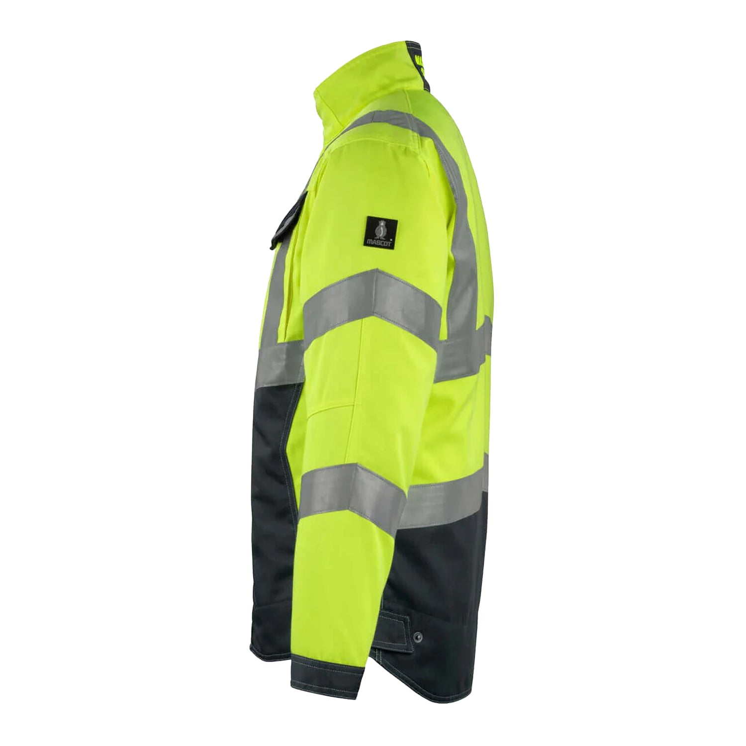 Hi Vis Yellow-Dark Navy - Back - Mascot Mens Safe Supreme Oxford Hi-Vis Jacket