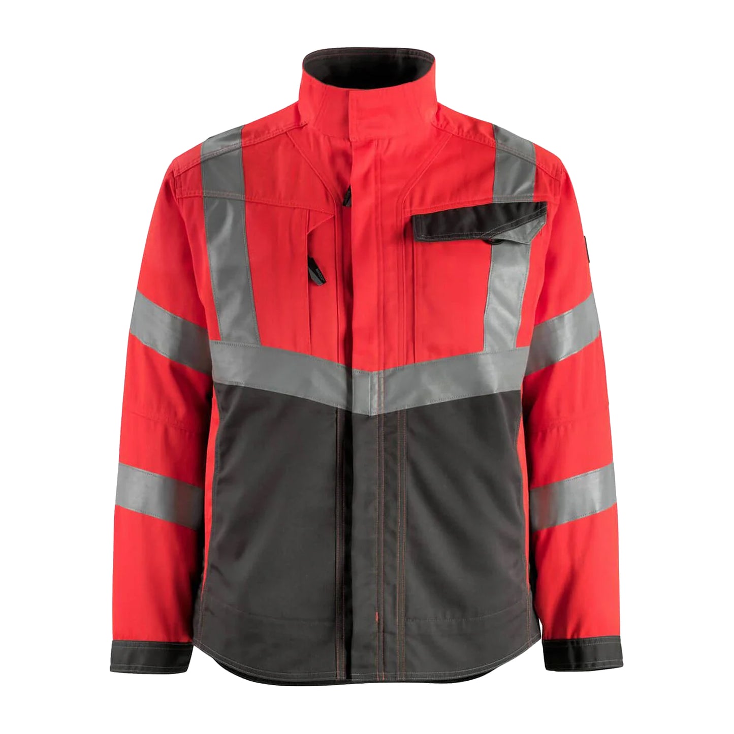 Hi Vis Red-Dark Anthracite - Front - Mascot Mens Safe Supreme Oxford Hi-Vis Jacket