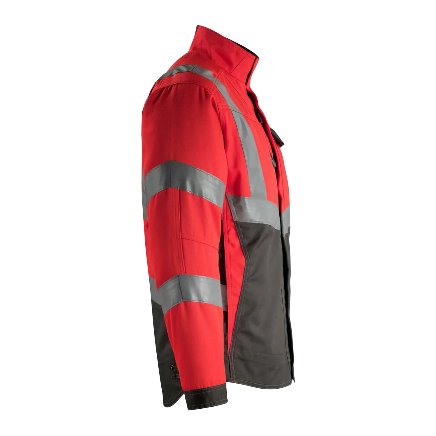 Hi Vis Red-Dark Anthracite - Side - Mascot Mens Safe Supreme Oxford Hi-Vis Jacket