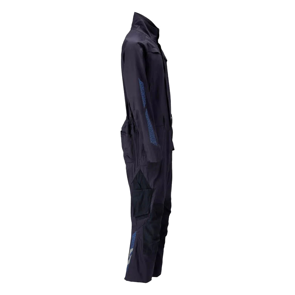 Dark Navy - Side - Mascot Mens Accelerate Knee Pad Pockets Boiler Suit