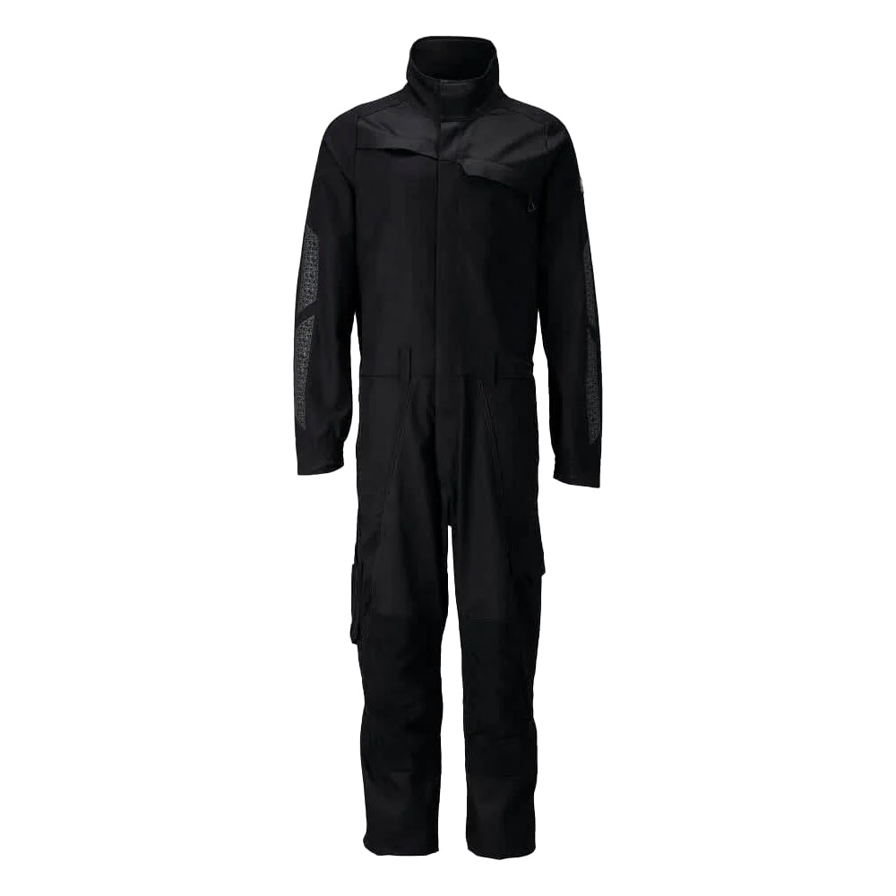 Black - Front - Mascot Mens Accelerate Knee Pad Pockets Boiler Suit