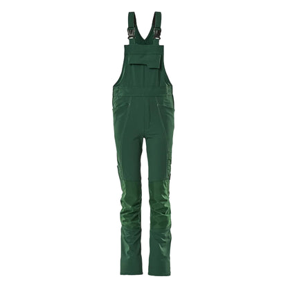 Green - Front - Mascot Childrens-Kids Accelerate Cordura Bib And Brace Overall