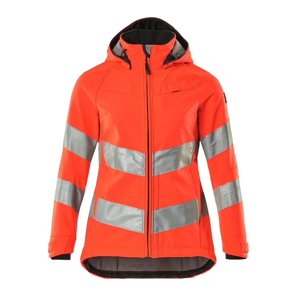 Hi Vis Red - Front - Mascot Womens-Ladies Safe Supreme Hi-Vis Soft Shell Jacket