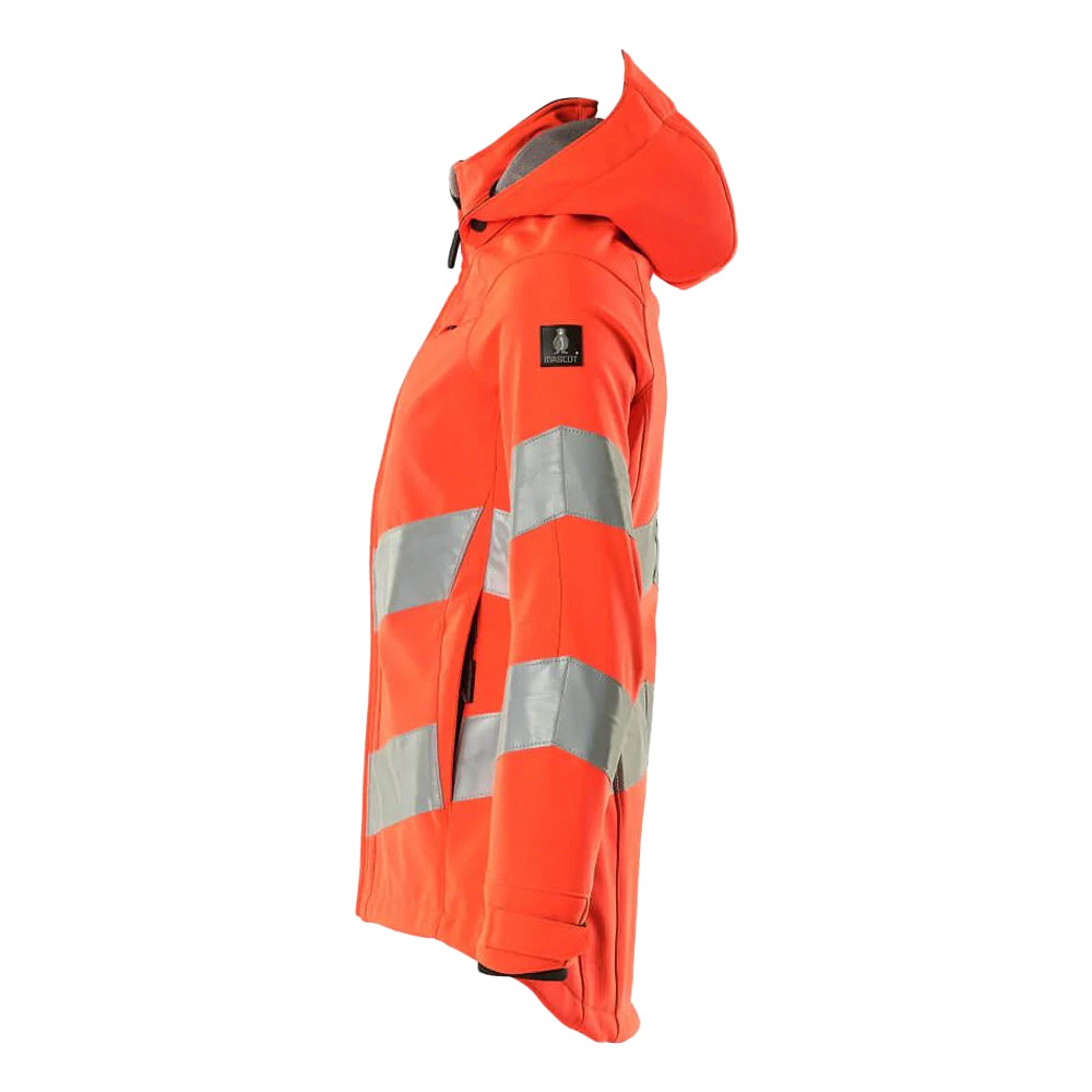 Hi Vis Red - Back - Mascot Womens-Ladies Safe Supreme Hi-Vis Soft Shell Jacket