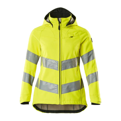 Hi Vis Yellow - Front - Mascot Womens-Ladies Safe Supreme Hi-Vis Soft Shell Jacket